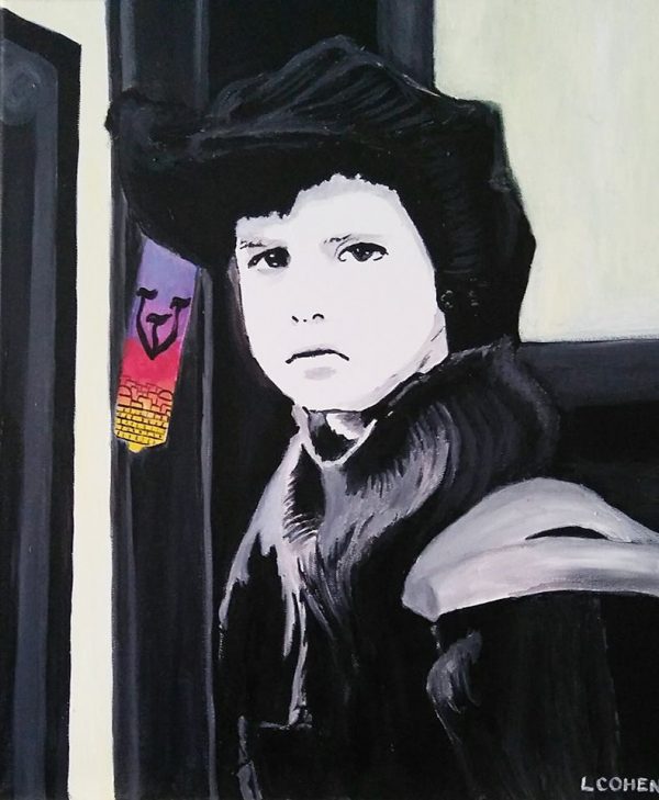 Portrait d'un enfant peinture noir et blanc