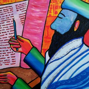 Portrait d'un homme qui lie la Torah