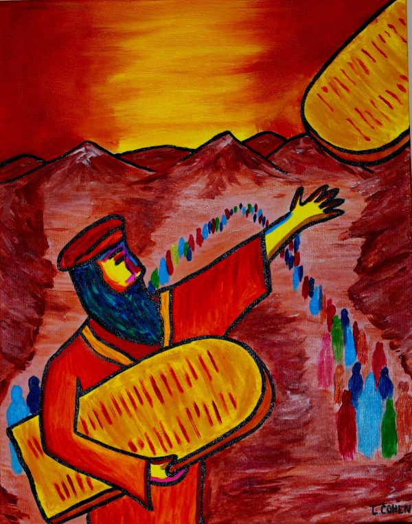 Tableau représentant Moise recevant les 10 commandements