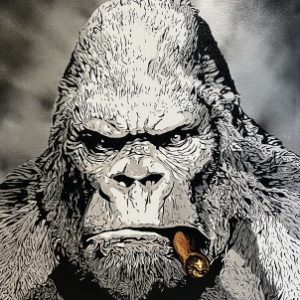 portrait gorille avec cigar