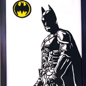 Portrait du super héros Batman sur verre et en peinture vitrail