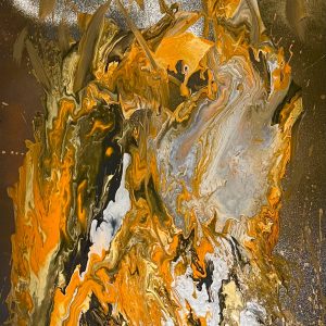 peinture abstraite in orange