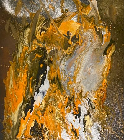 peinture abstraite in orange