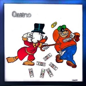 Picsou arrete un rapetou qui vient de faire un braquage dans son casino